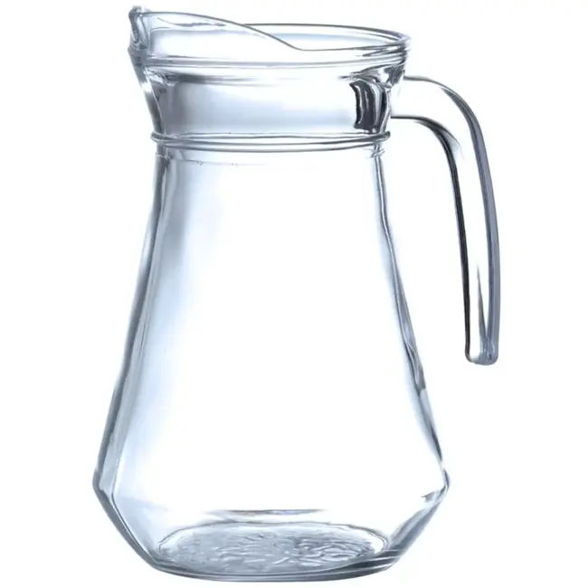 HENDI Glazen schenkkan - 1 liter - diameter 100 mm x hoogte 198 mm - vaatwasmachinebestendig - transparant - voor sap, water en thee