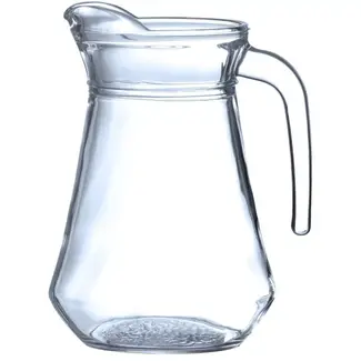 HENDI Glazen kan - glas - voor warme en koude dranken, vaatwasmachinebestendig - 1,3 liter - diameter 10,3 cm x hoogte 21 cm - transparant - horeca en thuis