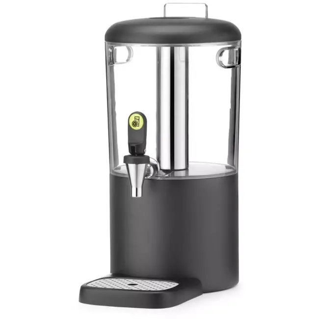 HENDI sapdispenser 4 liter - ABS en roestvast staal - koelbuis voor ijs, druppelvrije tap - 315x211x431 mm - zwart - voor koude dranken op buffet