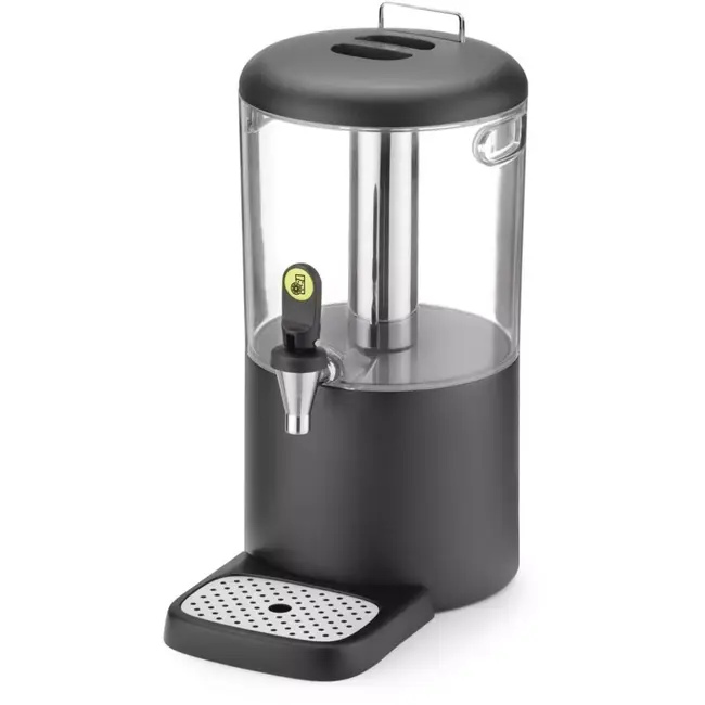 HENDI sapdispenser 4 liter - ABS en roestvast staal - koelbuis voor ijs, druppelvrije tap - 315x211x431 mm - zwart - voor koude dranken op buffet