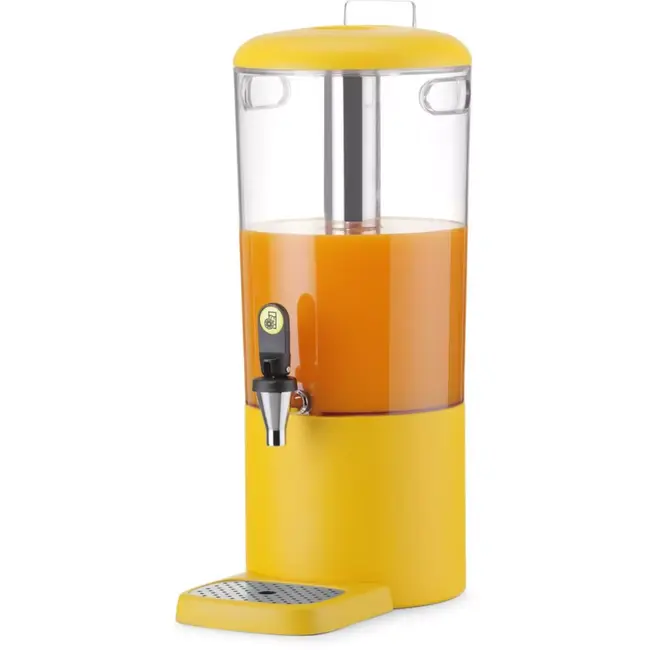 HENDI Sapdispenser 8 liter - ABS en RVS - met koelbuis - 31,8x21,6x53,2 cm - geel - buffet