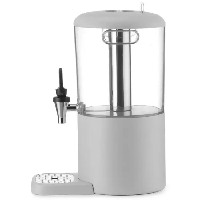 HENDI sapdispenser 4 liter - 31,5x21,1x43,1 cm - ABS, polypropyleen en roestvast staal - koelbuis, druppelvrije kraan - wit - buffetpresentatie