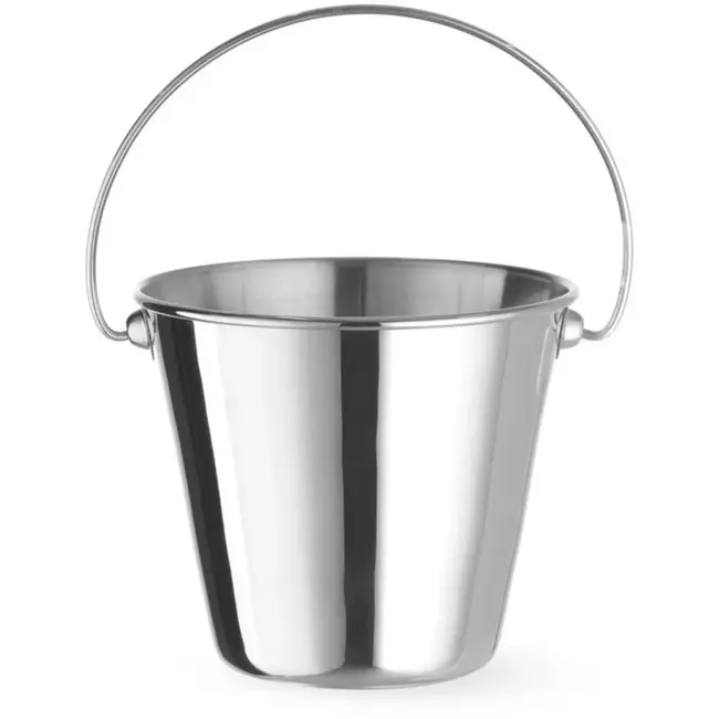 HENDI Snackemmer - diameter 13 cm x hoogte 11 cm - roestvast staal - met handgreep, vaatwasserbestendig - zilver - voor snacks in horeca, voedselveilig