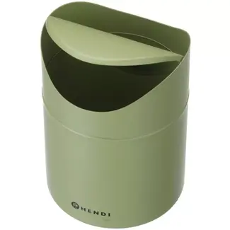 HENDI Tafelformaat prullenbak met schommeldeksel, 1,2L, Groen, ⌀120x(H)165mm Tafelformaat prullenbak met schommeldeksel