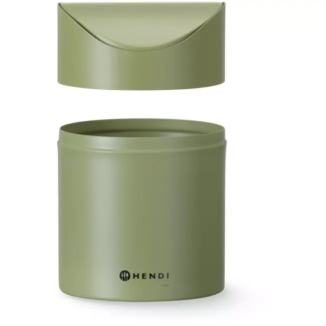 HENDI Tafelprullenbak - gepoedercoat staal - schommeldeksel - 12x16,5 cm - 1,2 l - groen