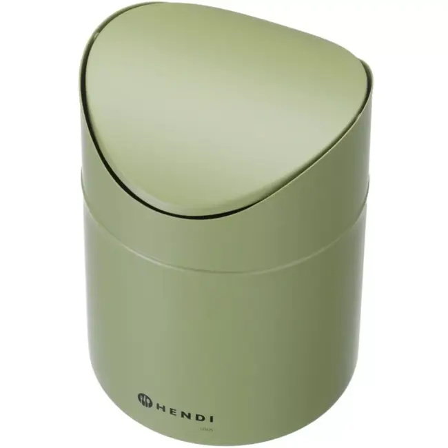 HENDI Tafelprullenbak - gepoedercoat staal - schommeldeksel - 12x16,5 cm - 1,2 l - groen