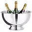 BarUp Champagnekoeler rvs 13 liter zilver, diameter 39,3 cm, hoogte 21,4 cm, voor horeca