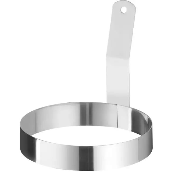 HENDI eierring met lange handgreep - rvs - 12,8 cm - zilverkleurig - bakken van ronde eieren