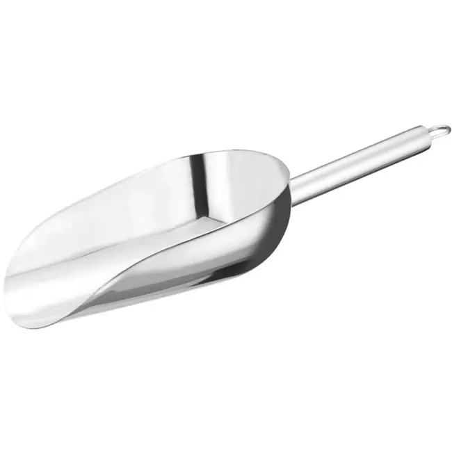 BarUp Ijsblokjesschep - roestvast staal - 0,19 liter - 26,3x8 cm - zilver - handvat met haak - vaatwasmachinebestendig - voor bar en horeca