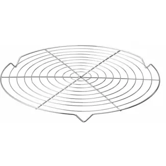 HENDI koelrooster voor taarten - roestvast staal - met geintegreerde poten, koelen en glazuren - diameter 32 cm x 2 cm hoog - zilverkleurig - voor taart en cake