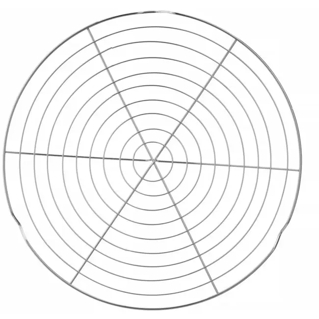 HENDI koelrooster voor taarten - roestvast staal - met geintegreerde poten, koelen en glazuren - diameter 32 cm x 2 cm hoog - zilverkleurig - voor taart en cake
