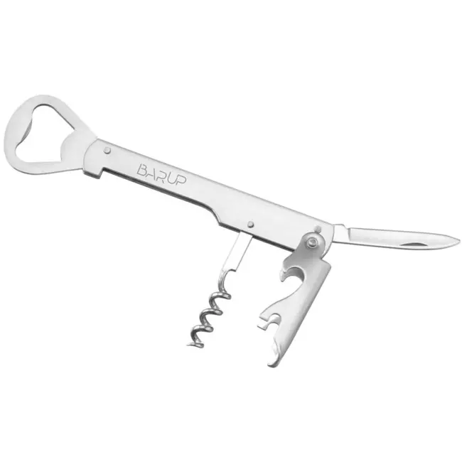 BarUp Kelnermes - rvs - 3-in-1: kurkentrekker, foliesnijder - 14,2 cm - zilver - horeca