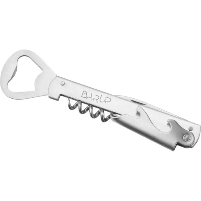BarUp Kelnermes - rvs - 3-in-1: kurkentrekker, foliesnijder - 14,2 cm - zilver - horeca