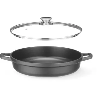 HENDI Braadpan - aluminium - antiaanbaklaag - 42,5 x 33,2 x 7 cm - zwart - gas en inductie