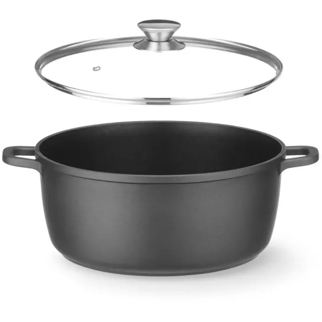 HENDI braadpan - gietaluminium - anti-aanbaklaag, inductiebodem - 40,5x33,2x13,8 cm, 9 liter - zwart - voor gas, inductie en oven tot 250°C en vaatwasmachinebestendig