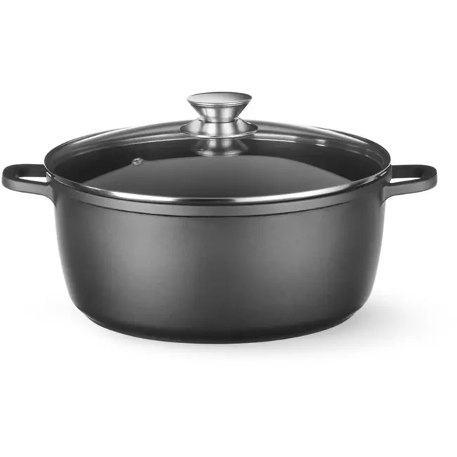 HENDI braadpan - gietaluminium - anti-aanbaklaag, inductiebodem - 40,5x33,2x13,8 cm, 9 liter - zwart - voor gas, inductie en oven tot 250°C en vaatwasmachinebestendig