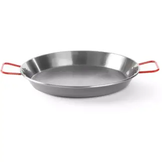 HENDI Paellapan - koolstofstaal - 2 handgrepen - 38 cm diameter, 12 cm hoog - geschikt voor gas