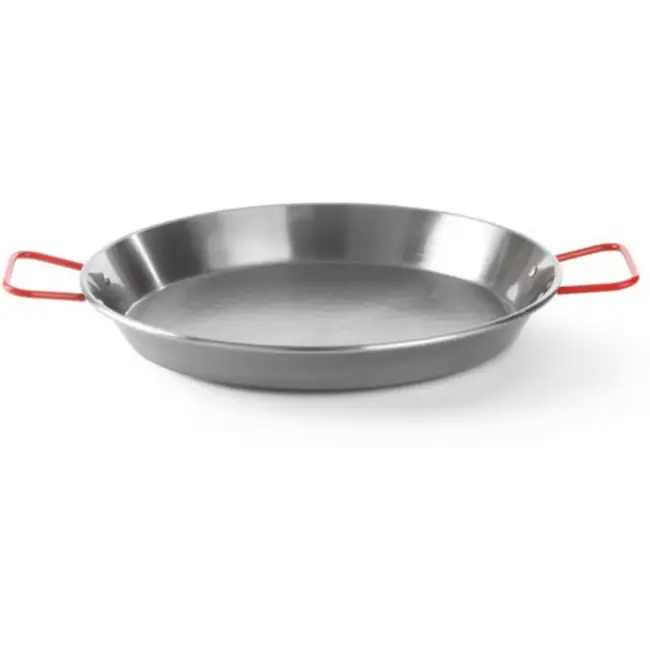 HENDI Paellapan - koolstofstaal - 2 handgrepen - 38 cm diameter, 12 cm hoog - geschikt voor gas