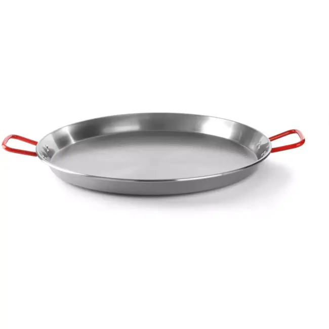 HENDI Paellapan 55 cm van koolstofstaal, 60 mm hoog en 1,5 mm dik, met twee handgrepen voor gas, barbecue, open vuur en oven