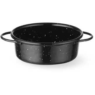 HENDI Braadpan - geemailleerd koolstofstaal - braden en serveren - 10x4 cm - zwart