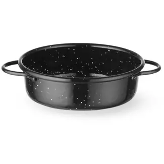 HENDI Geëmailleerde braadpan 120 mm van koolstofstaal in zwart