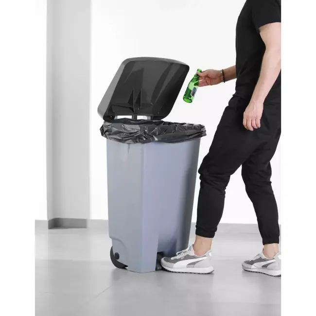 HENDI Afvalbakdeksel - kunststof - hygienisch afsluiten - 50,5x41,5 cm - zwart - voor afvalbak