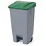 HENDI Afvalcontainer 120 liter met pedaalbediening - polypropyleen - 51x42,5x(H)87,5 cm - lichtgrijs - met wielen - voor horeca en keuken