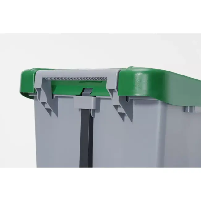 HENDI Afvalcontainer 120 liter met pedaalbediening - polypropyleen - 51x42,5x(H)87,5 cm - lichtgrijs - met wielen - voor horeca en keuken