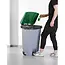 HENDI Afvalcontainer 120 liter met pedaalbediening - polypropyleen - 51x42,5x(H)87,5 cm - lichtgrijs - met wielen - voor horeca en keuken