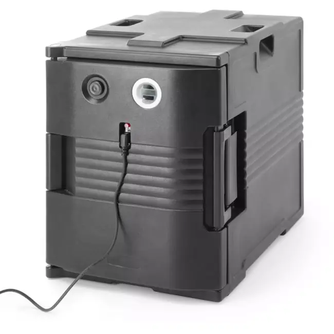 HENDI Warmhoudcontainer GN 1/1 - kunststof HDPE - thermisch geisoleerd met verwarming - 47,7x68x62 cm - catering en bezorging