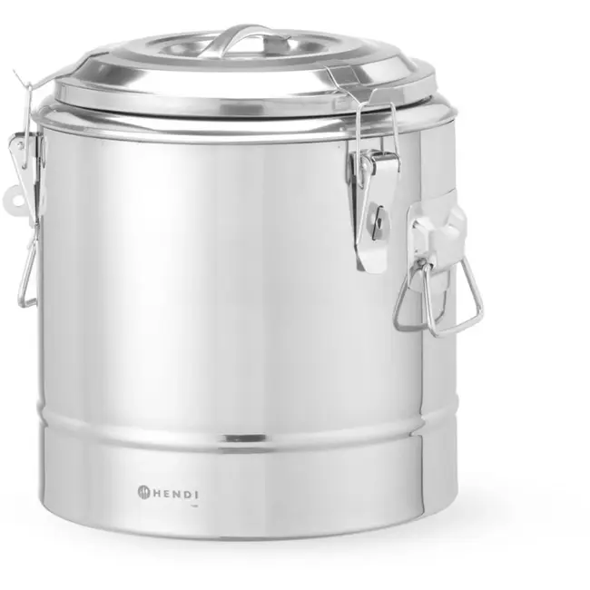 HENDI Warmhoud transportcontainer - roestvast staal - 11 liter - 30x34,5 cm - zilver - horeca