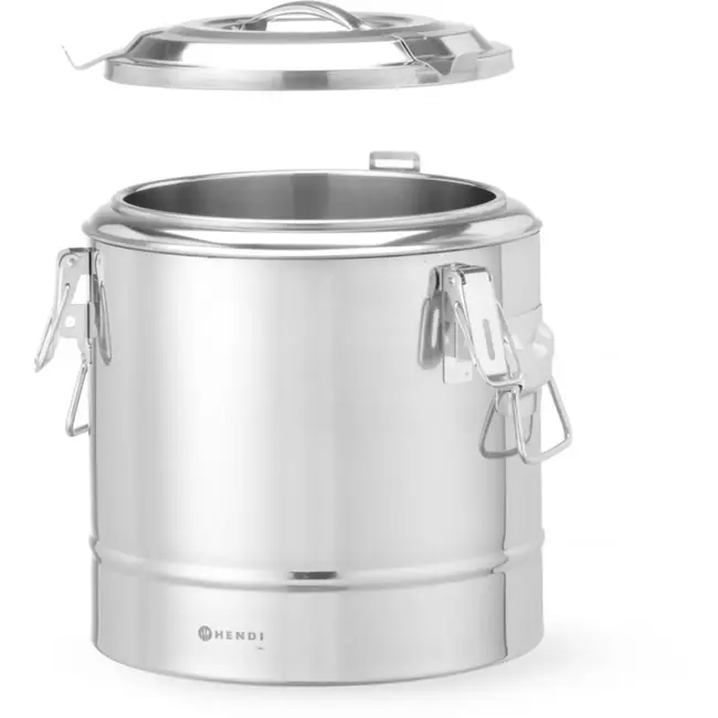 HENDI Warmhoud transportcontainer - roestvast staal - 11 liter - 30x34,5 cm - zilver - horeca