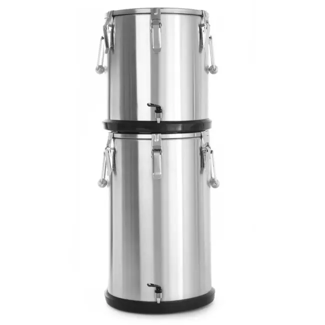 HENDI Thermocontainer roestvast staal met kraan 20 liter ⌀330x360 mm zilver voor catering