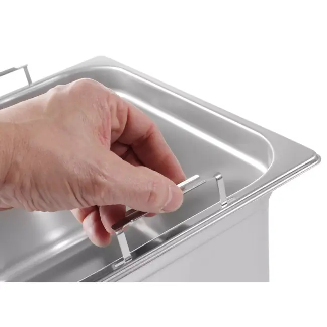 HENDI Gastronormbak rvs 18/10 - intrekbare handgrepen - GN 1/1 - 53x32,5x10 cm - 14 liter