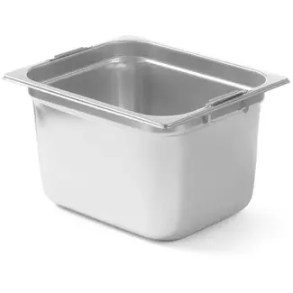 HENDI Gastronorm bak GN 1/2 - roestvast staal 18/10 - intrekbare handgrepen, 6,25 liter - 32,5x26,5x10 cm - zilvergrijs - voor oven, koeling, bain-marie en buffet