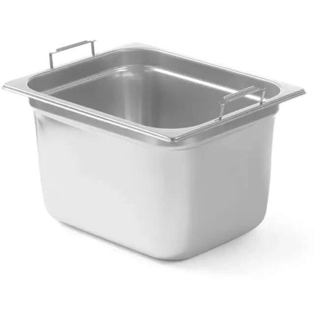 HENDI gastronormbak rvs - intrekbare grepen - GN 1/2 - 12,5 liter - H 20 cm - zilver - horeca