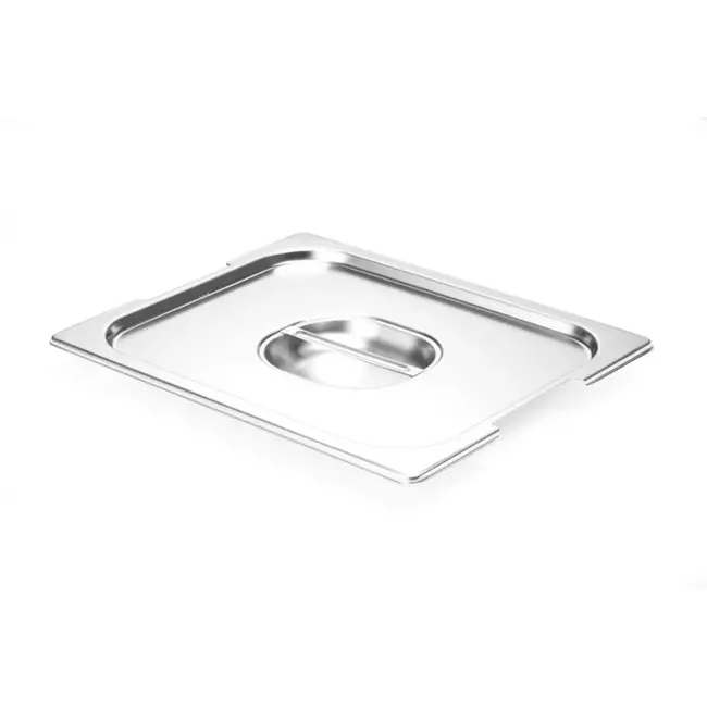 HENDI GN deksel 1/2 rvs met handgreepuitsparing 26,5x32,5 cm voor professionele keuken zilver