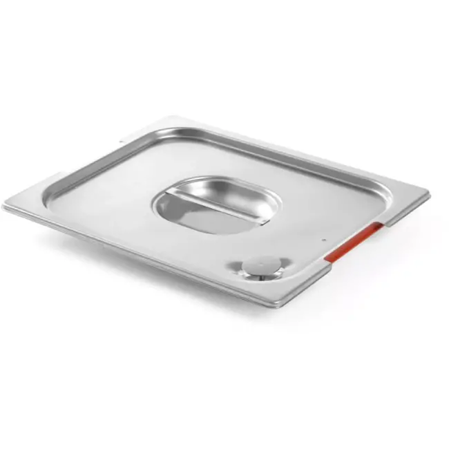 HENDI Gastronorm deksel GN 1/2 - 18/10 roestvast staal - handgreepuitsparing en siliconen afdichting - 26,5 x 32,5 cm - zilver - voor oven, koelkast en bain-marie