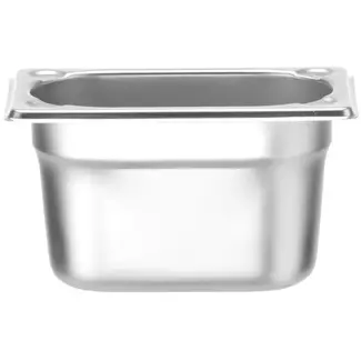 HENDI Gastronormbak GN 1/9 - RVS - 1,3 liter - 15 cm hoog - zilver - oven en au-bain-marie