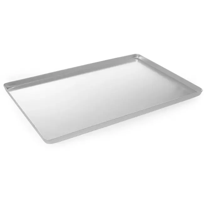 HENDI Presentatieblad voor zoetwaren - aluminium - lichtgewicht en hygienisch - 30x20x2 cm - zilver - voor vitrine en bakkerij