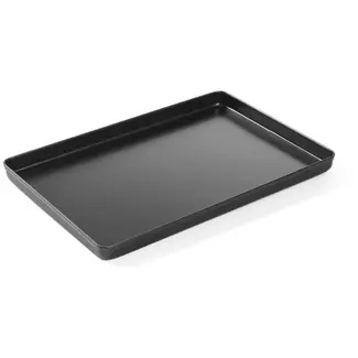 HENDI rechthoekig presentatieblad voor gebak - 30x20x2 cm - aluminium - zwart - vitrine