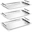 HENDI Dienblad rechthoekig - 53 x 32,5 x 7 cm - roestvast staal - met handgrepen - zilverkleurig - serveren en presenteren - horeca en catering
