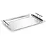 HENDI Dienblad rechthoekig - 53 x 32,5 x 7 cm - roestvast staal - met handgrepen - zilverkleurig - serveren en presenteren - horeca en catering