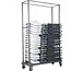 AmerBox stoelenkar - gepoedercoat koolstofstaal - 114 x 49,2 x 189,5 cm - transport, opslag en bescherming - voor 25 stoelen - 2 vaste en 2 zwenkwielen met remmen