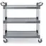 AmerBox serveerwagen - polypropyleen - 1010 x 500 x 960 mm - 3 bladen - grijs - met zwenkwielen met rem - horeca, serveren en transport