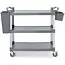 AmerBox serveerwagen - polypropyleen - 1010 x 500 x 960 mm - 3 bladen - grijs - met zwenkwielen met rem - horeca, serveren en transport