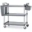 AmerBox serveerwagen - polypropyleen - 1010 x 500 x 960 mm - 3 bladen - grijs - met zwenkwielen met rem - horeca, serveren en transport