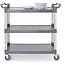 AmerBox serveerwagen - polypropyleen - 1010 x 500 x 960 mm - 3 bladen - grijs - met zwenkwielen met rem - horeca, serveren en transport