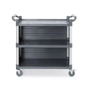 AmerBox Serveerwagen groot - polypropyleen - 3 bladen met zijpanelen - 101x50x96 cm - horeca