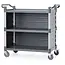 AmerBox Serveerwagen groot - polypropyleen - 3 bladen met zijpanelen - 101x50x96 cm - horeca